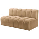  Manufacturer Color_Camel -- Arc 60" Camel Velvet Upholstered 2 pc Modular Sectional IMAGE 6