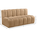  Manufacturer Color_Camel -- Arc 60" Camel Velvet Upholstered 2 pc Modular Sectional IMAGE 9