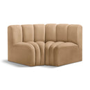  Manufacturer Color_Camel -- Arc 60" Camel Velvet Upholstered 2 pc Modular Sectional IMAGE 1