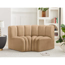  Manufacturer Color_Camel -- Arc 60" Camel Velvet Upholstered 2 pc Modular Sectional IMAGE 2