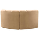  Manufacturer Color_Camel -- Arc 60" Camel Velvet Upholstered 2 pc Modular Sectional IMAGE 3