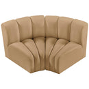  Manufacturer Color_Camel -- Arc 60" Camel Velvet Upholstered 2 pc Modular Sectional IMAGE 4