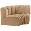  Manufacturer Color_Camel -- Arc 60" Camel Velvet Upholstered 2 pc Modular Sectional IMAGE 5
