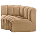  Manufacturer Color_Camel -- Arc 60" Camel Velvet Upholstered 2 pc Modular Sectional IMAGE 6