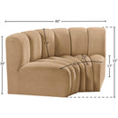  Manufacturer Color_Camel -- Arc 60" Camel Velvet Upholstered 2 pc Modular Sectional IMAGE 8