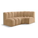  Manufacturer Color_Camel -- Arc 84" Camel Velvet Upholstered 3 pc Modular Sectional IMAGE 1
