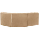  Manufacturer Color_Camel -- Arc 84" Camel Velvet Upholstered 3 pc Modular Sectional IMAGE 3