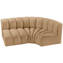  Manufacturer Color_Camel -- Arc 84" Camel Velvet Upholstered 3 pc Modular Sectional IMAGE 4