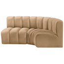  Manufacturer Color_Camel -- Arc 84" Camel Velvet Upholstered 3 pc Modular Sectional IMAGE 6
