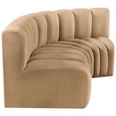  Manufacturer Color_Camel -- Arc 84" Camel Velvet Upholstered 3 pc Modular Sectional IMAGE 7