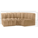  Manufacturer Color_Camel -- Arc 84" Camel Velvet Upholstered 3 pc Modular Sectional IMAGE 9