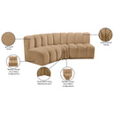  Manufacturer Color_Camel -- Arc 86" Camel Velvet Upholstered 3 pc Modular Sectional IMAGE 10