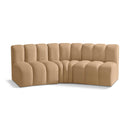  Manufacturer Color_Camel -- Arc 86" Camel Velvet Upholstered 3 pc Modular Sectional IMAGE 1
