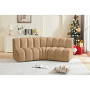  Manufacturer Color_Camel -- Arc 86" Camel Velvet Upholstered 3 pc Modular Sectional IMAGE 2