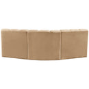  Manufacturer Color_Camel -- Arc 86" Camel Velvet Upholstered 3 pc Modular Sectional IMAGE 3