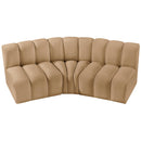  Manufacturer Color_Camel -- Arc 86" Camel Velvet Upholstered 3 pc Modular Sectional IMAGE 4