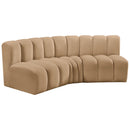  Manufacturer Color_Camel -- Arc 86" Camel Velvet Upholstered 3 pc Modular Sectional IMAGE 5