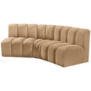  Manufacturer Color_Camel -- Arc 86" Camel Velvet Upholstered 3 pc Modular Sectional IMAGE 6