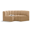  Manufacturer Color_Camel -- Arc 80" Camel Velvet Upholstered 3 pc Modular Sectional IMAGE 1