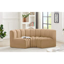  Manufacturer Color_Camel -- Arc 80" Camel Velvet Upholstered 3 pc Modular Sectional IMAGE 2
