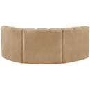  Manufacturer Color_Camel -- Arc 80" Camel Velvet Upholstered 3 pc Modular Sectional IMAGE 3