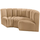  Manufacturer Color_Camel -- Arc 80" Camel Velvet Upholstered 3 pc Modular Sectional IMAGE 6