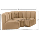  Manufacturer Color_Camel -- Arc 80" Camel Velvet Upholstered 3 pc Modular Sectional IMAGE 8