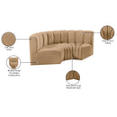  Manufacturer Color_Camel -- Arc 80" Camel Velvet Upholstered 3 pc Modular Sectional IMAGE 9