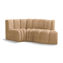  Manufacturer Color_Camel -- Arc 70" Camel Velvet Upholstered 3 pc Modular Sectional IMAGE 1