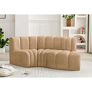  Manufacturer Color_Camel -- Arc 70" Camel Velvet Upholstered 3 pc Modular Sectional IMAGE 2