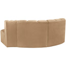  Manufacturer Color_Camel -- Arc 70" Camel Velvet Upholstered 3 pc Modular Sectional IMAGE 3