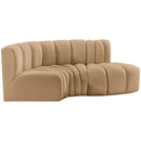  Manufacturer Color_Camel -- Arc 70" Camel Velvet Upholstered 3 pc Modular Sectional IMAGE 5