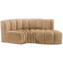  Manufacturer Color_Camel -- Arc 70" Camel Velvet Upholstered 3 pc Modular Sectional IMAGE 8