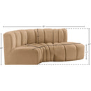  Manufacturer Color_Camel -- Arc 70" Camel Velvet Upholstered 3 pc Modular Sectional IMAGE 9