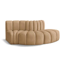  Manufacturer Color_Camel -- Arc 77" Camel Velvet Upholstered 3 pc Modular Sectional IMAGE 1