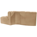  Manufacturer Color_Camel -- Arc 77" Camel Velvet Upholstered 3 pc Modular Sectional IMAGE 3