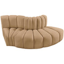  Manufacturer Color_Camel -- Arc 77" Camel Velvet Upholstered 3 pc Modular Sectional IMAGE 4