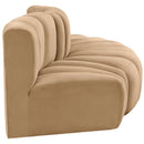 Manufacturer Color_Camel -- Arc 77" Camel Velvet Upholstered 3 pc Modular Sectional IMAGE 5