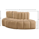  Manufacturer Color_Camel -- Arc 77" Camel Velvet Upholstered 3 pc Modular Sectional IMAGE 8
