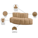  Manufacturer Color_Camel -- Arc 77" Camel Velvet Upholstered 3 pc Modular Sectional IMAGE 9