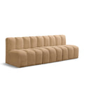  Manufacturer Color_Camel -- Arc 89.5" Camel Velvet Upholstered 3 pc Modular Sectional IMAGE 1