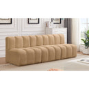 Manufacturer Color_Camel -- Arc 89.5" Camel Velvet Upholstered 3 pc Modular Sectional IMAGE 2