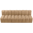  Manufacturer Color_Camel -- Arc 89.5" Camel Velvet Upholstered 3 pc Modular Sectional IMAGE 4