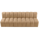 Meridian Arc Camel Velvet 3 pc Modular Sectional IMAGE 4