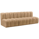  Manufacturer Color_Camel -- Arc 89.5" Camel Velvet Upholstered 3 pc Modular Sectional IMAGE 5