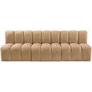 Meridian Arc Camel Velvet 3 pc Modular Sectional IMAGE 6