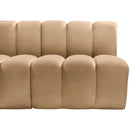  Manufacturer Color_Camel -- Arc 89.5" Camel Velvet Upholstered 3 pc Modular Sectional IMAGE 8