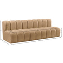  Manufacturer Color_Camel -- Arc 89.5" Camel Velvet Upholstered 3 pc Modular Sectional IMAGE 9