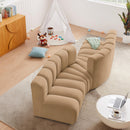 Manufacturer Color_Camel -- Arc 108" Camel Velvet Upholstered 4 pc Modular Sectional IMAGE 2