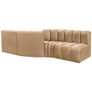  Manufacturer Color_Camel -- Arc 108" Camel Velvet Upholstered 4 pc Modular Sectional IMAGE 3